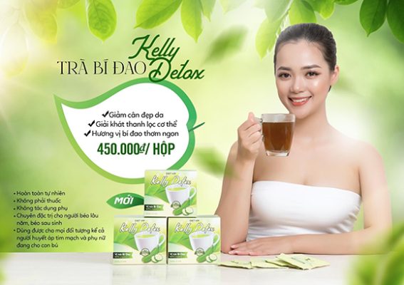 TRÀ KELLY DETOX vị trà đào và vị bí đao - sản phẩm dành cho người béo phì